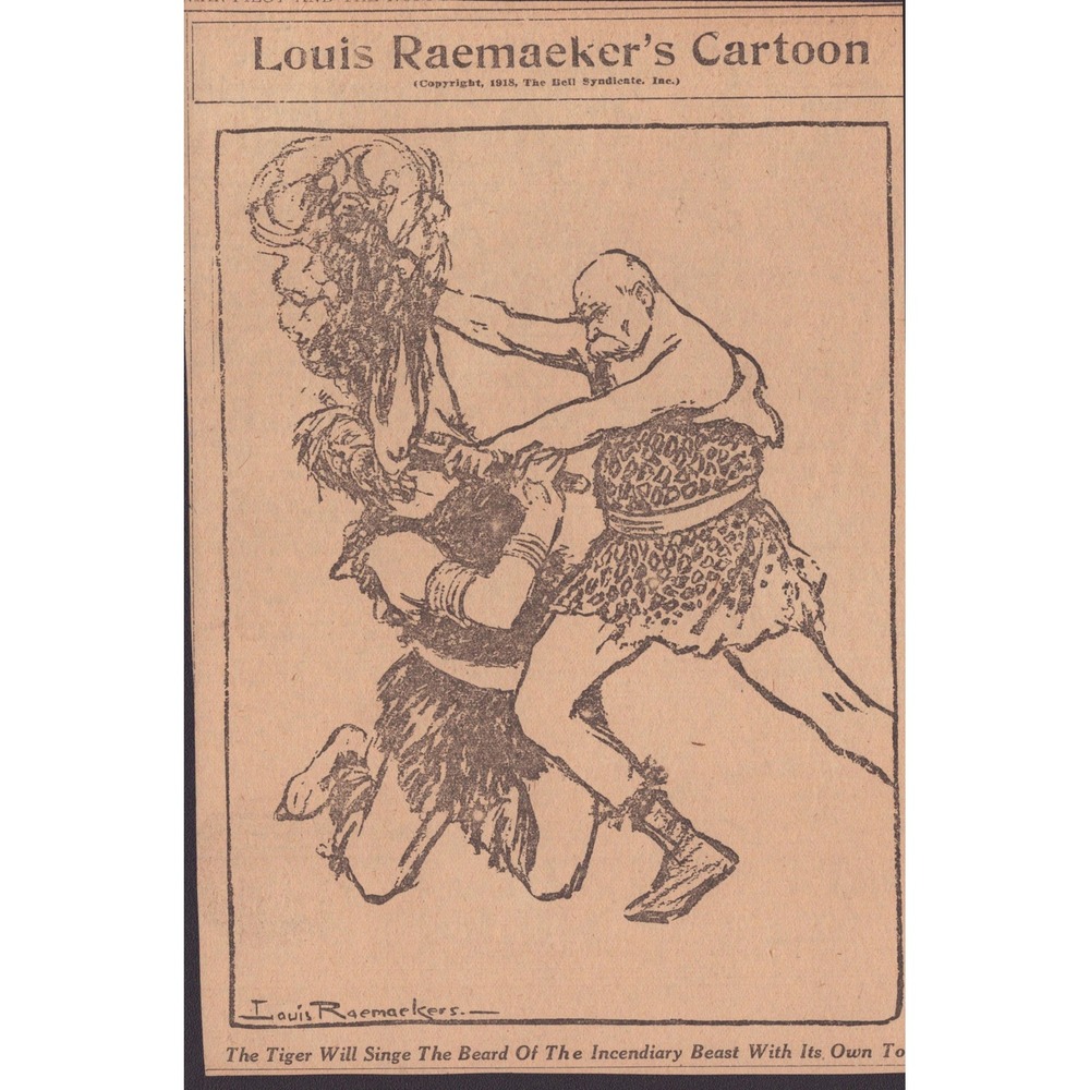 Louis Raemaekers 1918 WWI Political Cartoons Norfolk Landmark Clippings - Picture 7 of 9